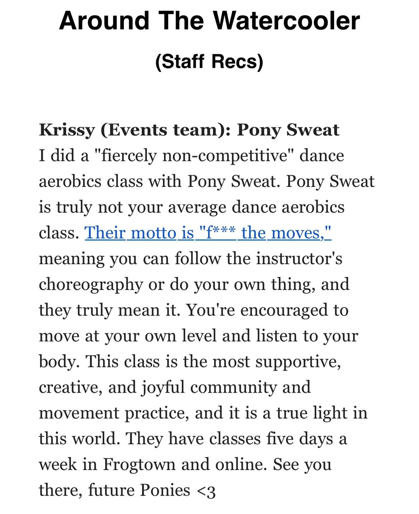 @kcrw shoutout c/o @krissybarx TYSM!!!! we have class tonight 6:45PM with @earthalittt, Sunday 10:15AM with Emilia, Monday community class 6:30PM with Emilia, and Wednesday 10:15AM with @malia.ma.ma :) We will also be doing a dance aerobics for the g