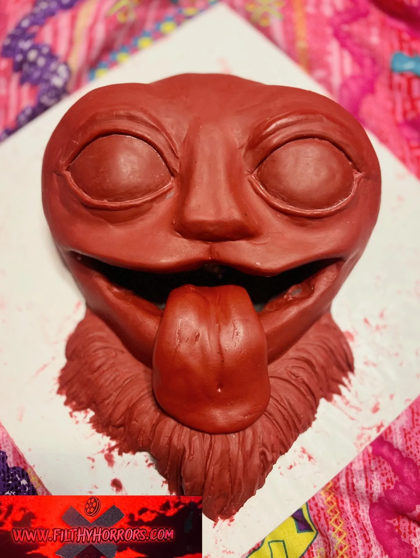 He looks so happy. 
.
.
#sculpture #sculptor #horrorartist #horrorart #horror #derpytiger #kpopdemonhunters @netflix #netflix #tiger #handmade #wallart