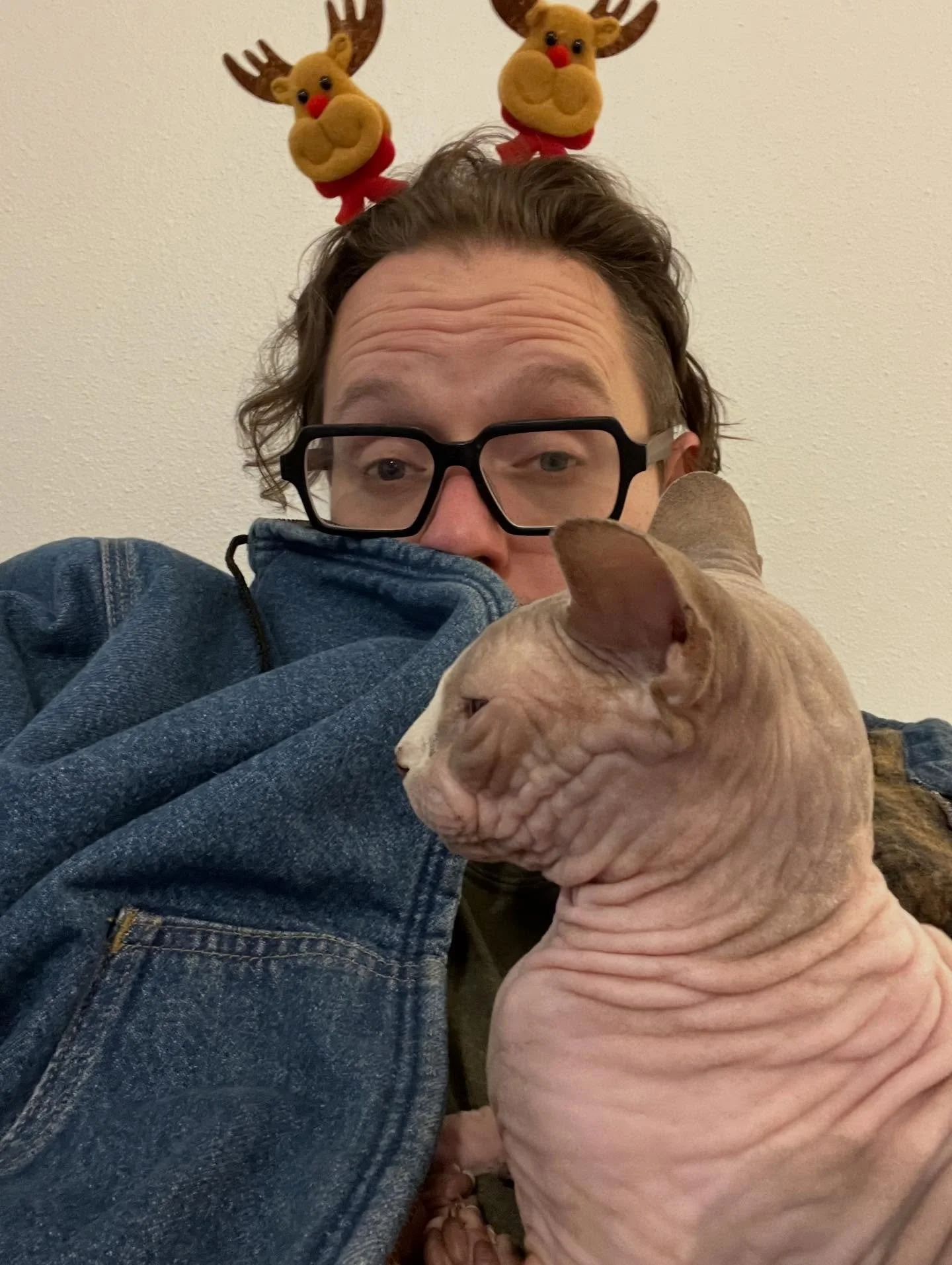 I also met a house elf! Can you believe it? He invaded my jacket!! 
.
.
#sphinx #elves #cats