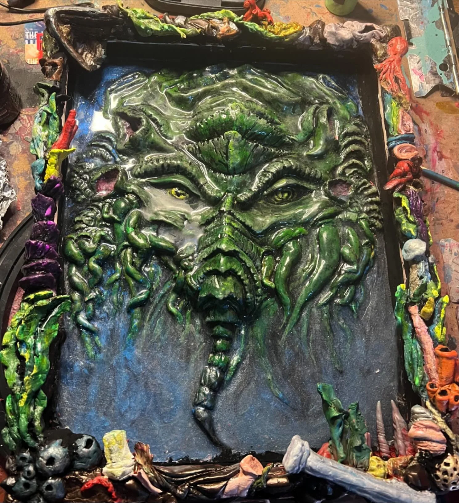 Cthulhu X Lisa Frank 
.
.
#cthulhu #lovecraftian #sculpture #sculptor #painting