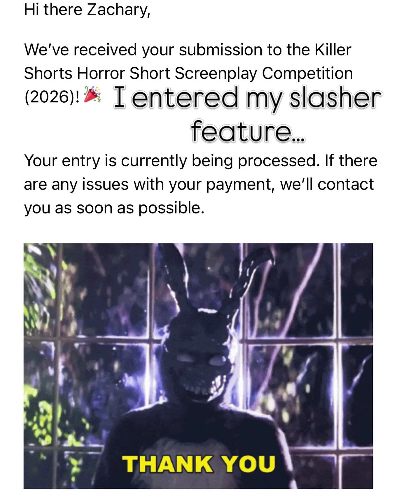 Entered my feature into this year&rsquo;s @killershortscontest . My luck couldn&rsquo;t be worse the last couple years, so no hopes held. I just hope someone enjoys reading it. 🖤