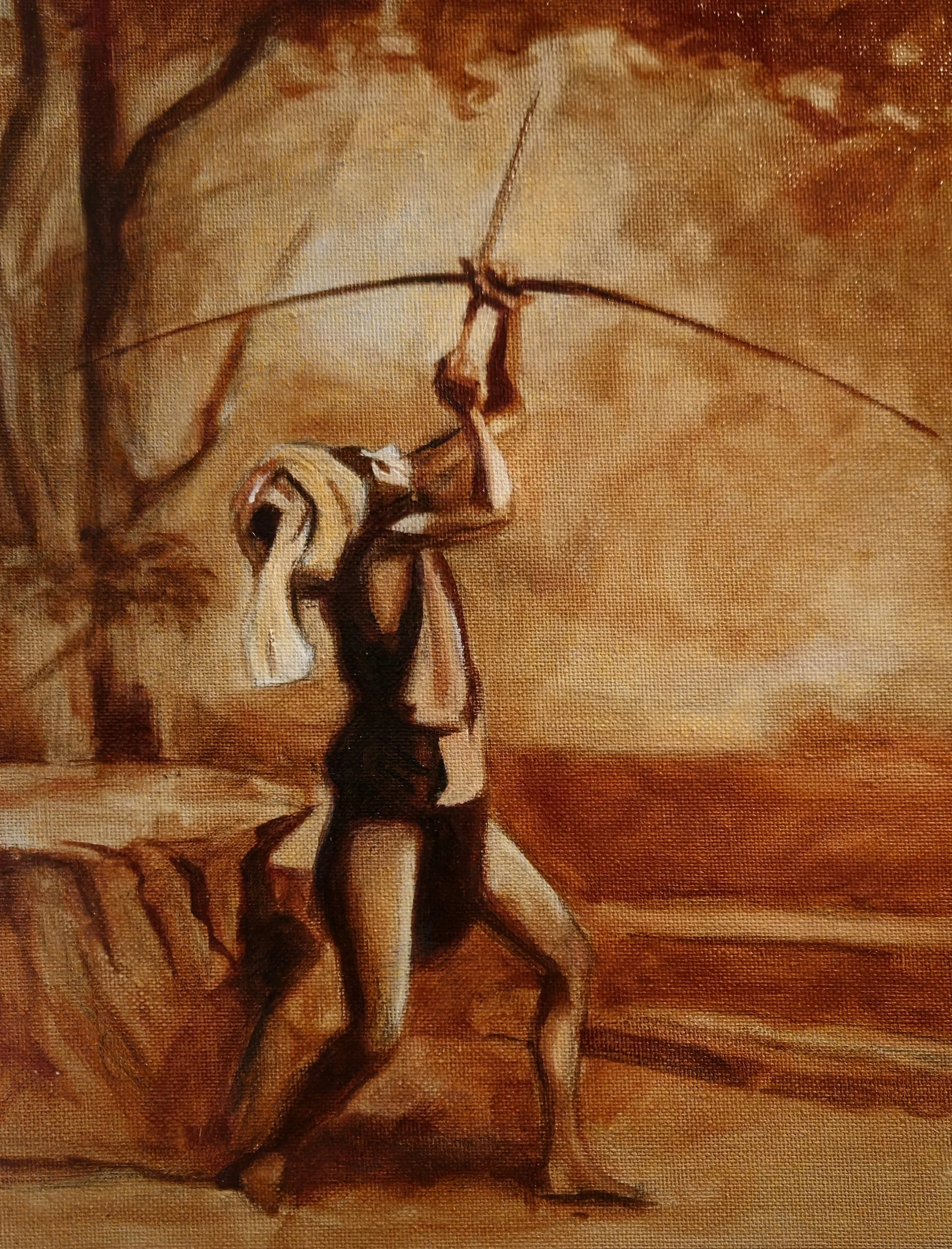 The Burmese Bow Hunter, 2025. Oil painting on canvas, 30 x 24 cm. Credit: Adolphe Klier. photographer.