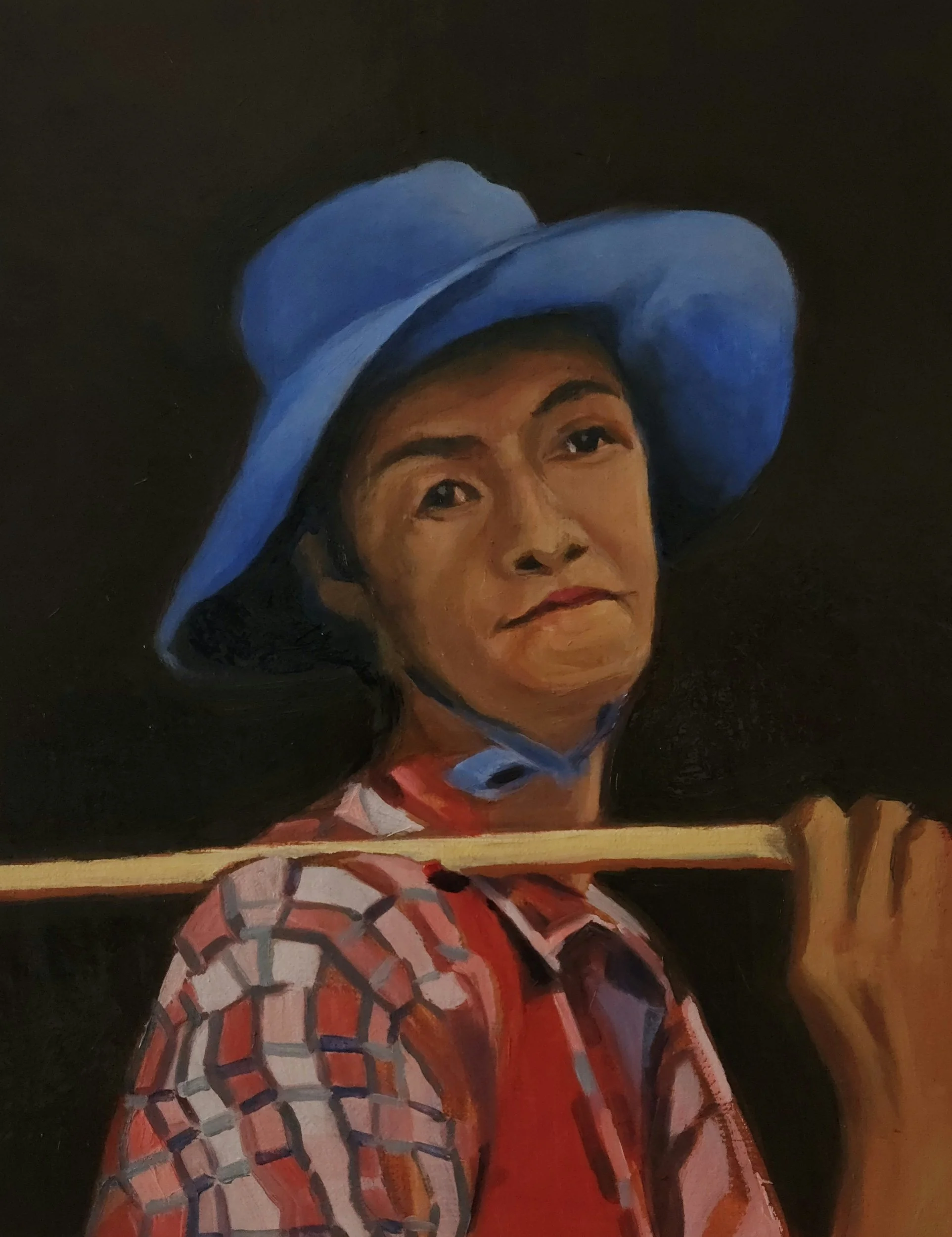 Blue Bonnet, 2026. Oil painting on natural linen, 30 x 20 cm.