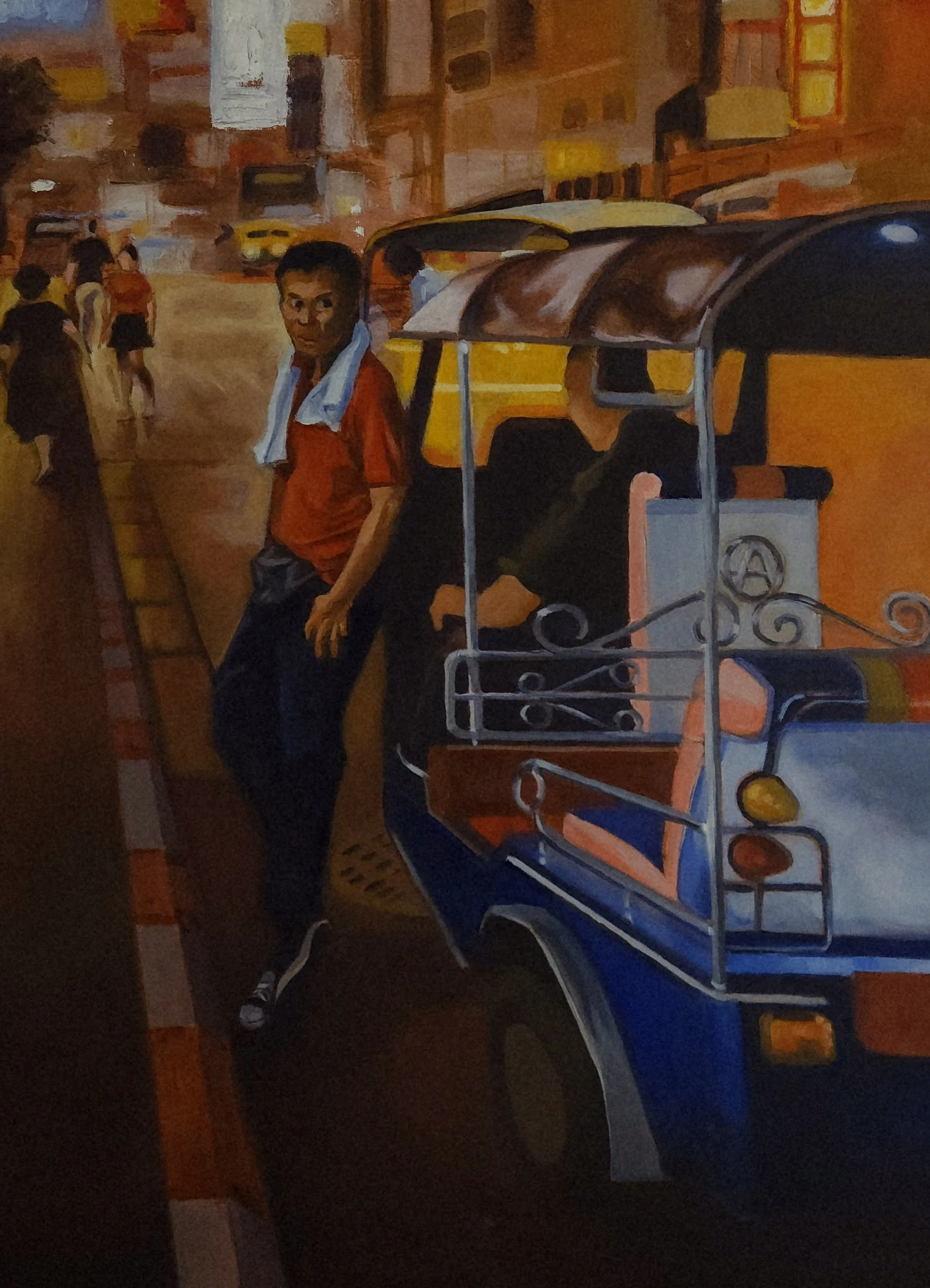 Bangkok Hustle, 2025. Oil painting on canvas, 80 x 60 cm.