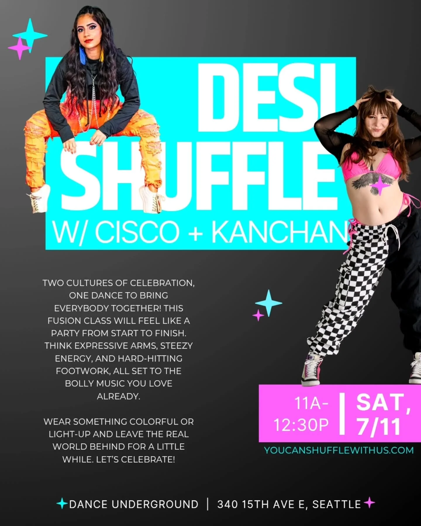 THE FUSION CLASS TO MAKE YOUR DREAMS COME TRUE 😍😍

Shuffle moves, desi swag, the bolly music you already know and love...

Need we say more?

This one is long overdue and we are so excited to teach you the choreo we've cooked up! 

Who wants a snea