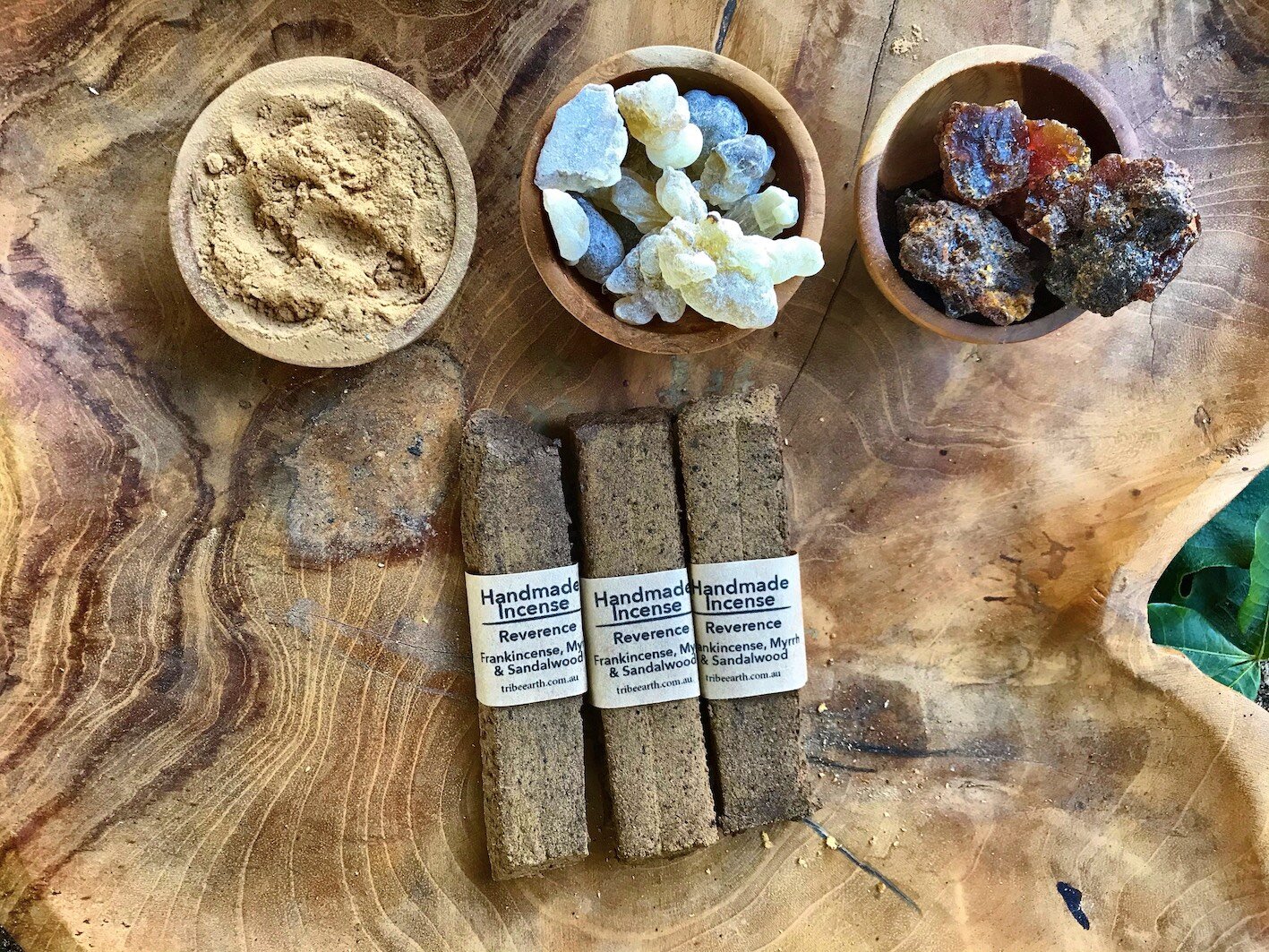 Reverence WA Sandalwood, Frankincense Myrrh - 3 planks HANDMADE INCENSE