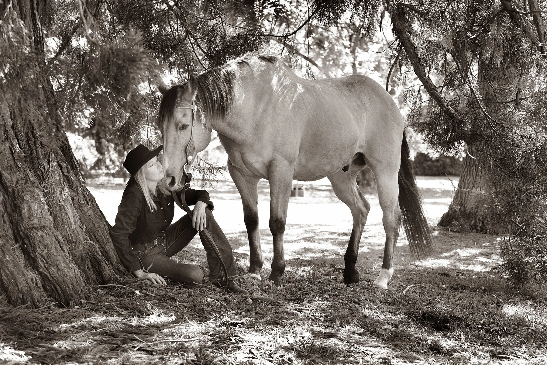 a quiet moment with her horse