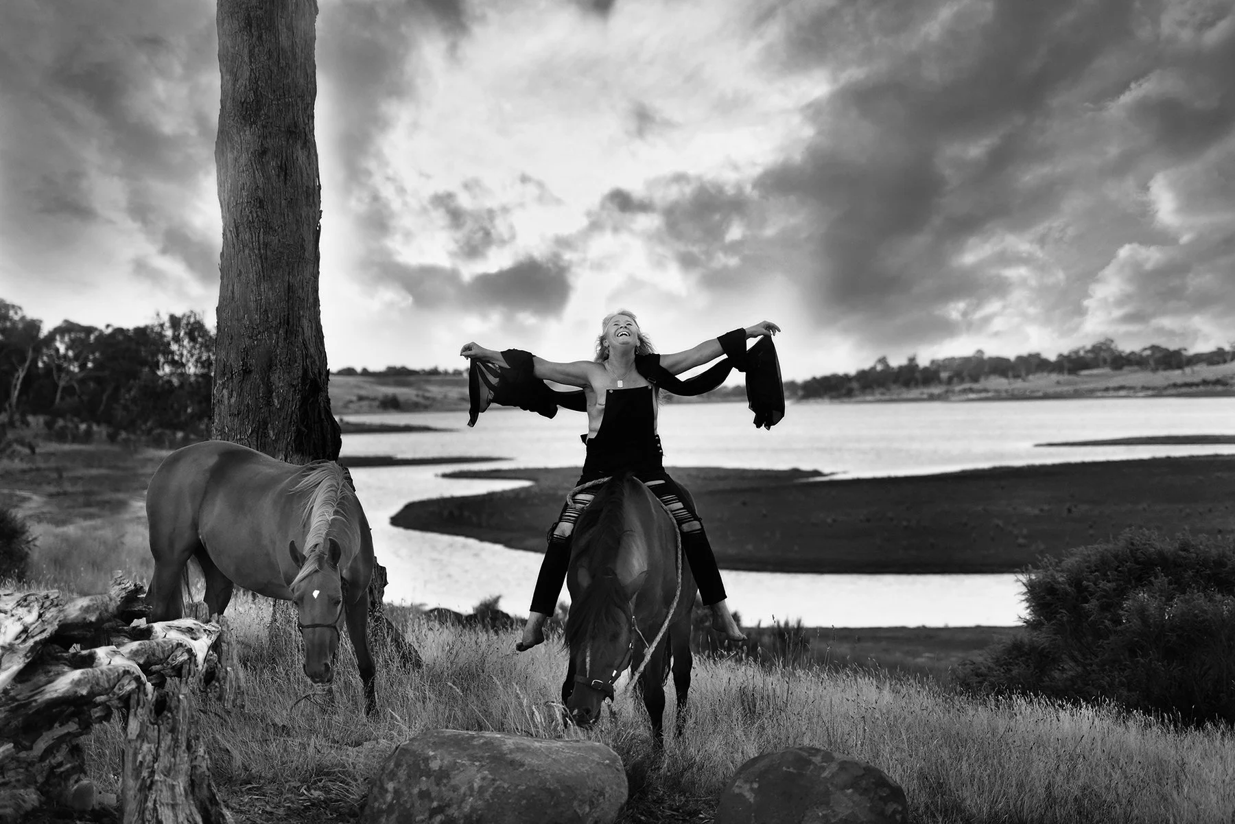 Storm-lit elegance — equestrian portrait in Kyneton, Victoria.