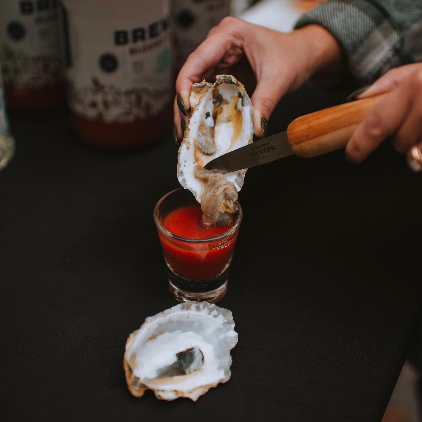 Happy Thanksgiving week! Getting your menu together for Thursday? How about Oyster Shooters?⁣
⁣
WHAT YOU WILL NEED:⁣
Bloody Caesar mix⁣
Vodka⁣
Oysters⁣
⁣
#bloodymarymix #bloodymarys #bloodycaesar #bloodycaesars #margaritamix #margs #margslife #margso