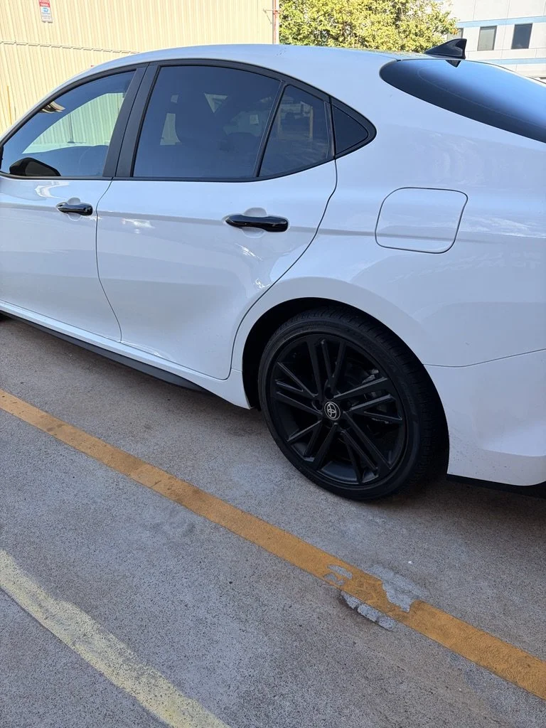 2026 Toyota Camry Tinted with Our Ceramic 35% on the front doors, Air Blue 80% on the Windshield, and 05% Ceramic on the back-half. 