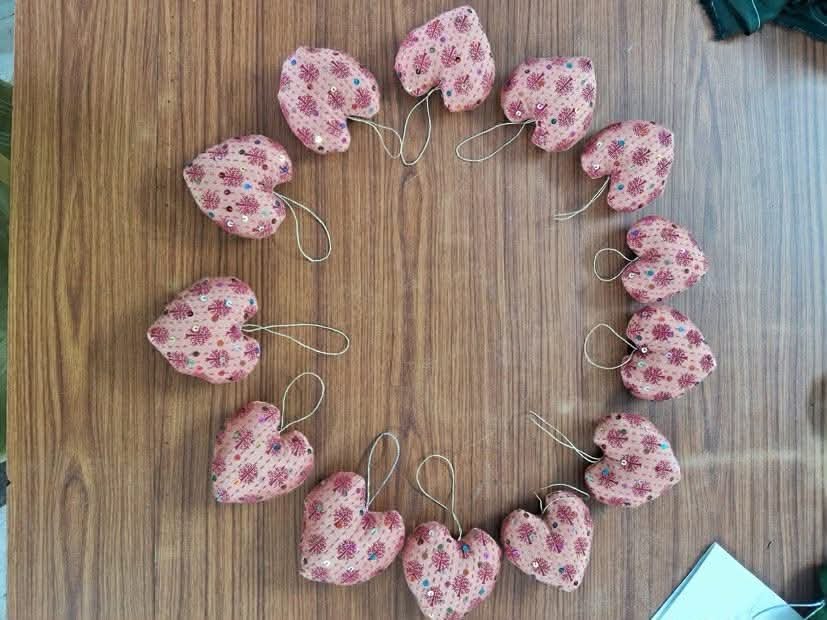 Stofhjerte - mønstret