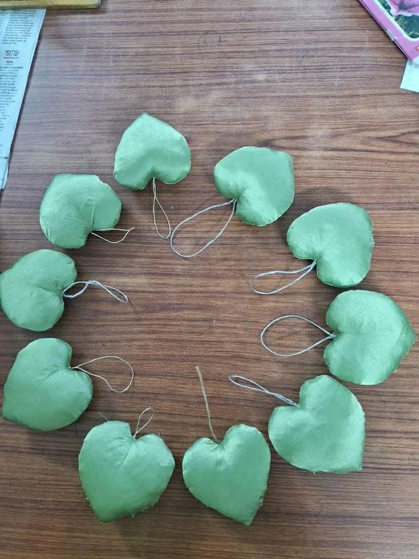 Stofhjerte - Lysegrønt