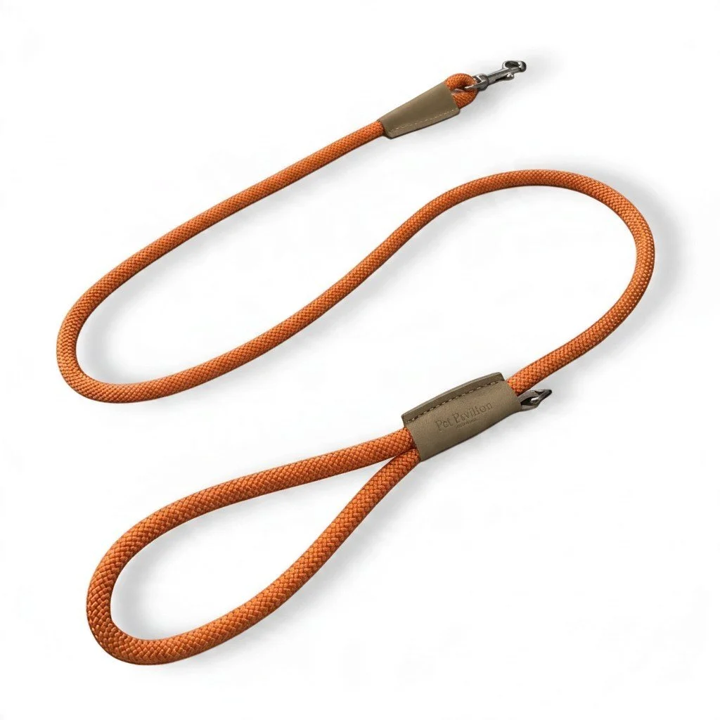 Pet Pavilion Italian Nylon Lead - Orange & Sand