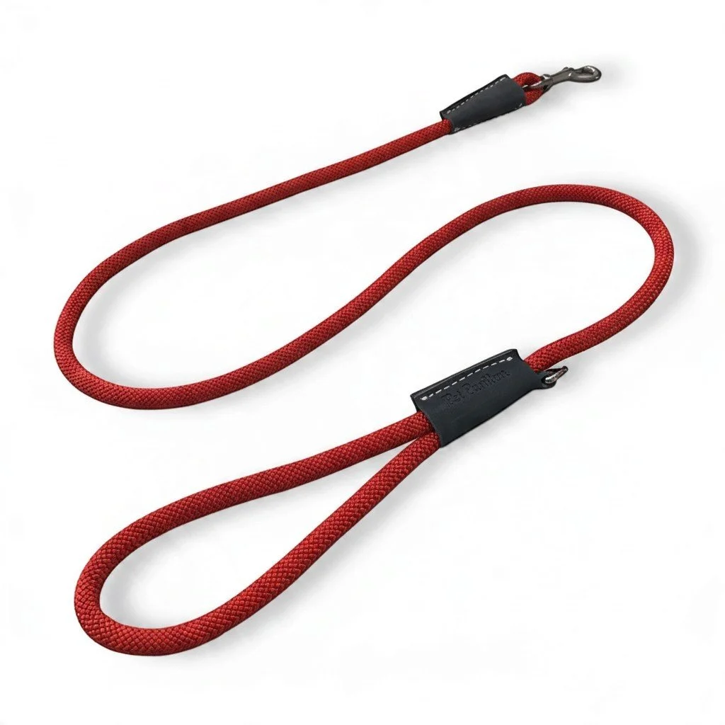 Pet Pavilion Italian Nylon Lead - Red & Black