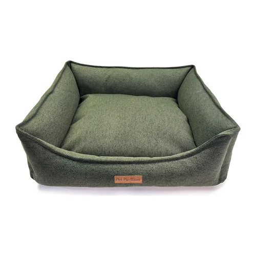 Pet Pavilion Herringbone Bed Green