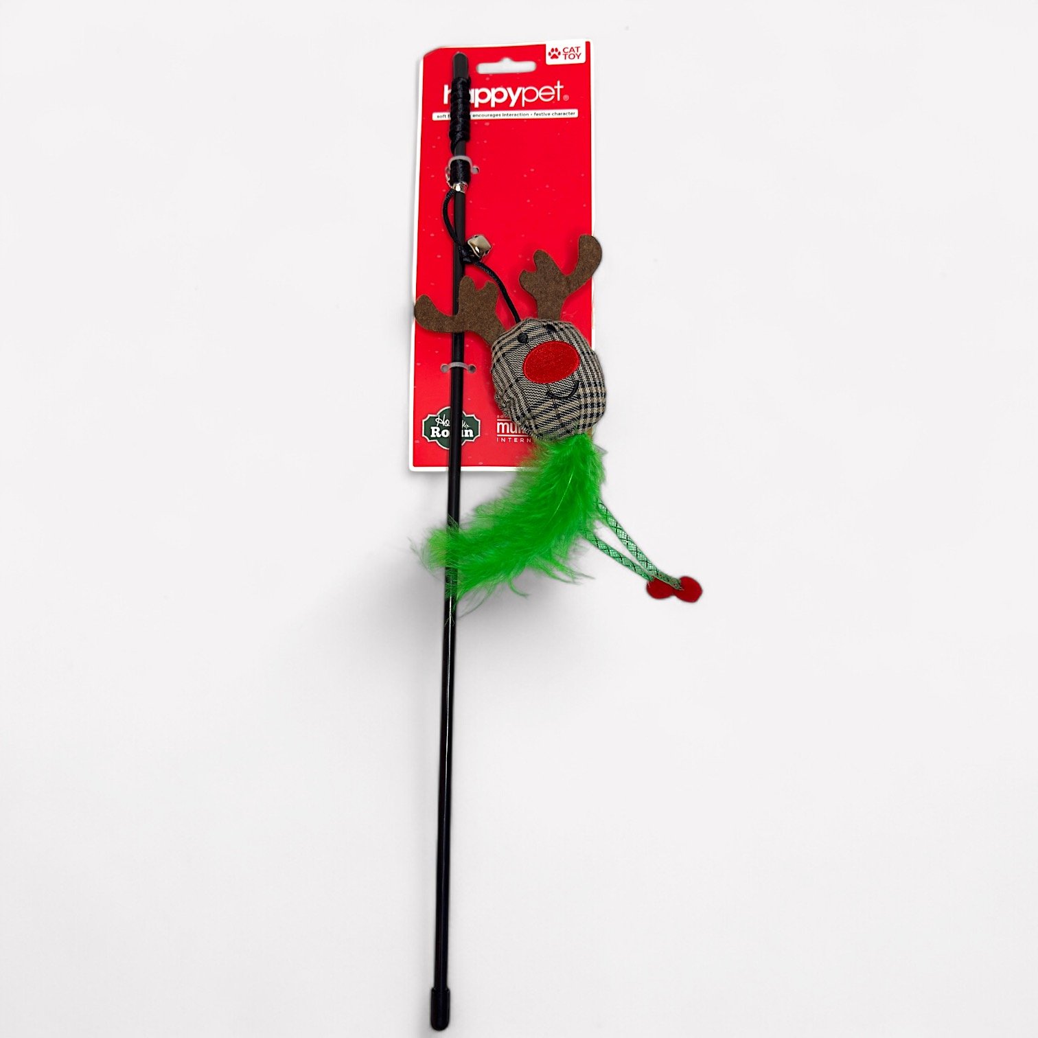 Festive Reindeer Feathers Cat Teaser