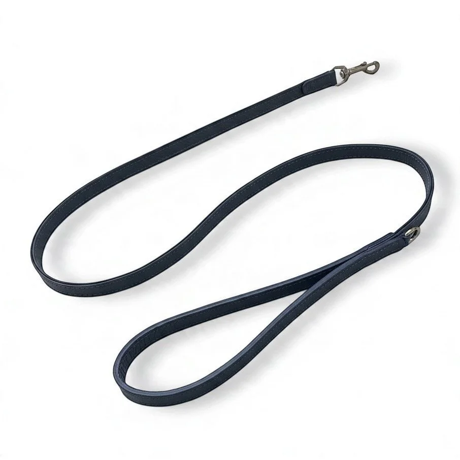 Pet Pavilion Italian Leather Lead - Notte (Blue-black)