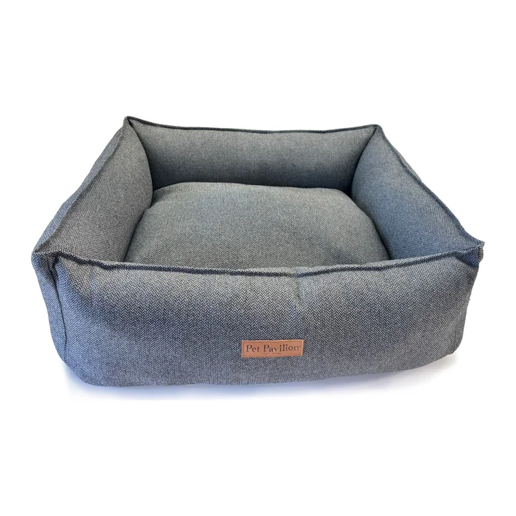 Pet Pavilion Herringbone Bed Grey