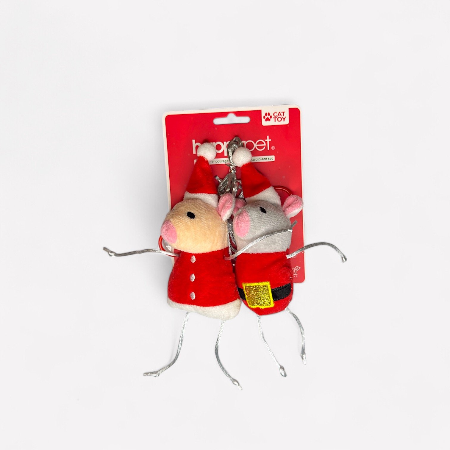 Mr & Mrs Santa Mouse Door Hanger 2pc Cat Toy