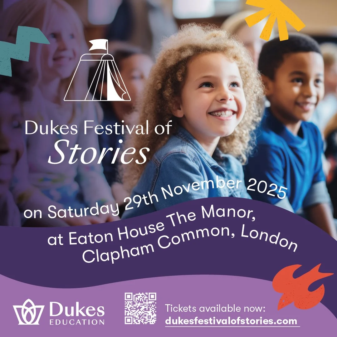 Dukes Festival of Stories, Saturday 29th November, 9:30am - 5pm. Join us for a joyful day of storytelling, illustration and imagination. Featuring some of the UK's most beloved children’s authors and illustrators. With events and activities tai