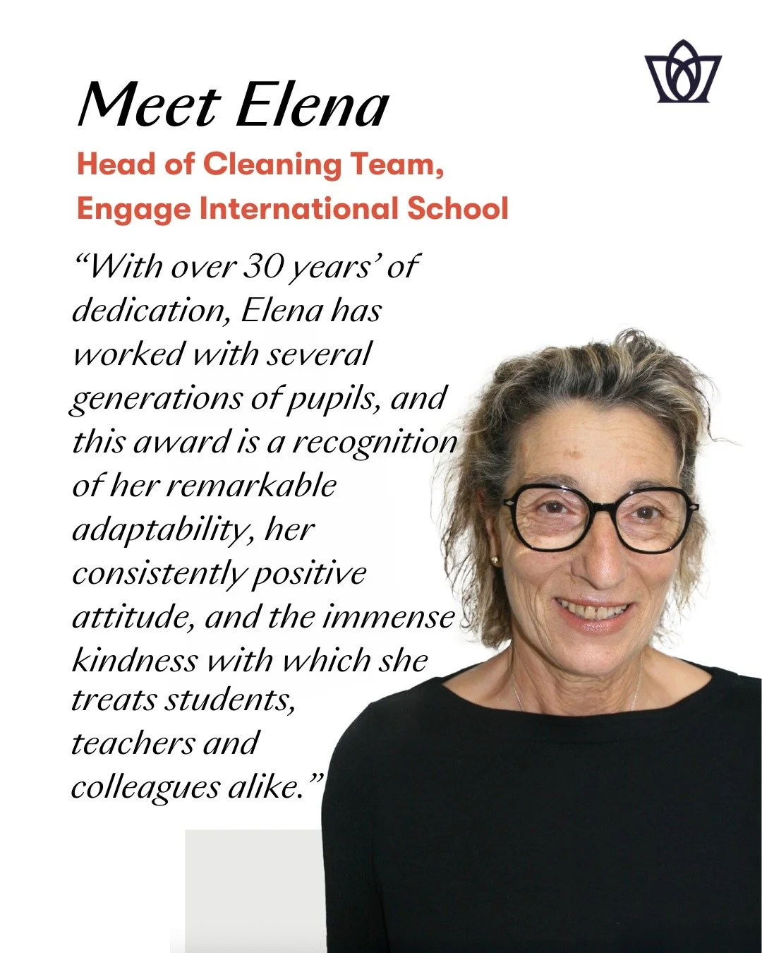 Meet Elena, Head of Cleaning Time at Engage International School. 

Like every successful organisation, Dukes Education has teams of dedicated people working behind the scenes; these are the people out of the limelight, the ones that work diligently,