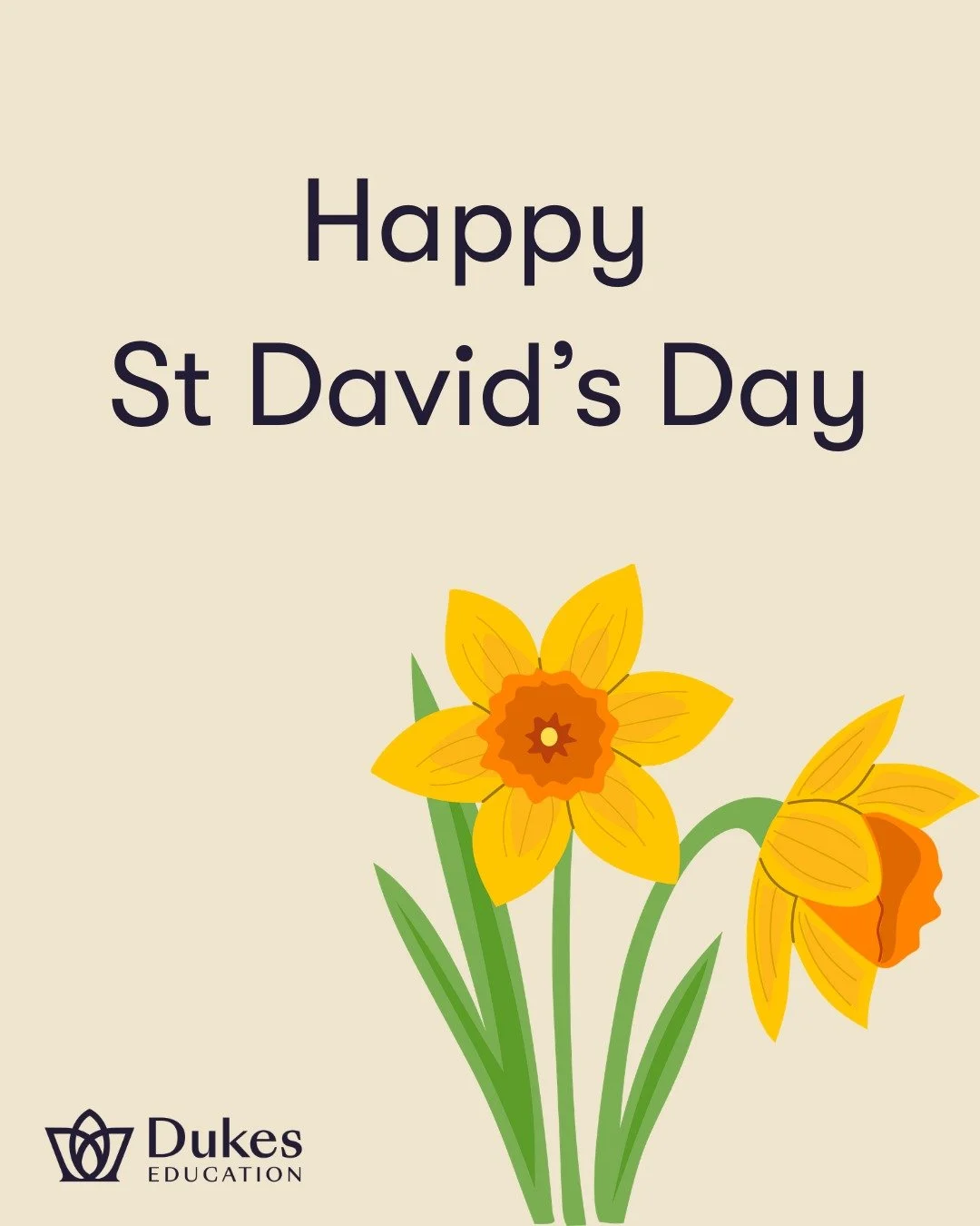 We&rsquo;d like to wish a happy #StDavidsDay to people celebrating everywhere, as well as to our students and colleagues from @csfcofficial.cardiff and across the Dukes Education family.