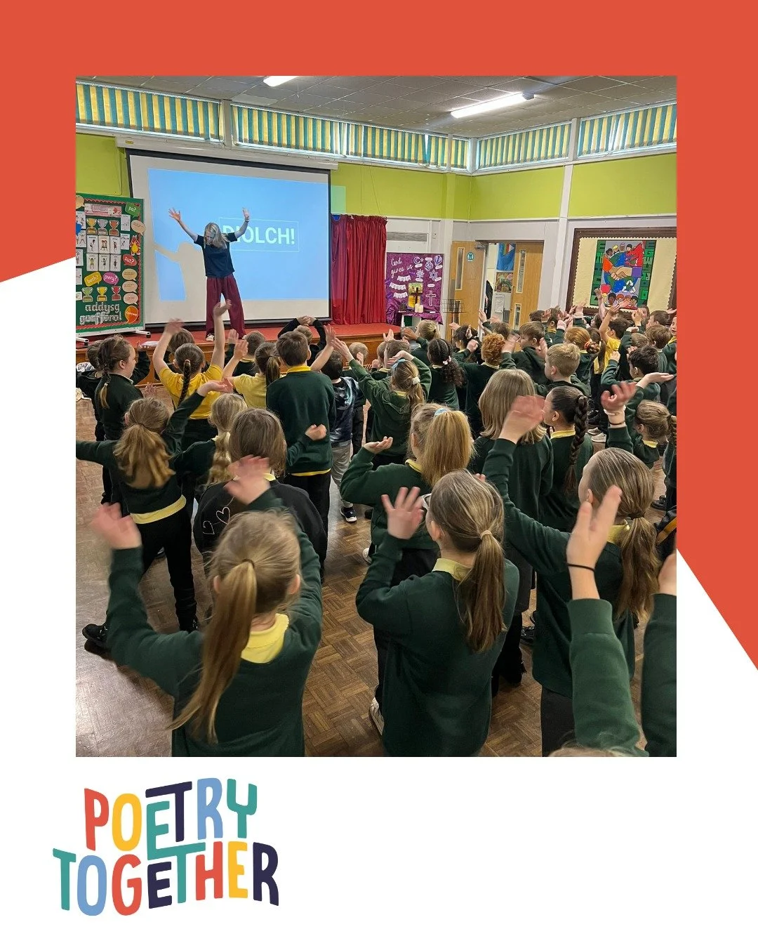 Poet on the Road @rhiannonoliverwords visited Afon y Felin School for a fantastic day of poetry, full of performance practice and workshops. 

Teacher Jen expressed that &ldquo;this experience sparked a real love of poetry, with pupils continuing the