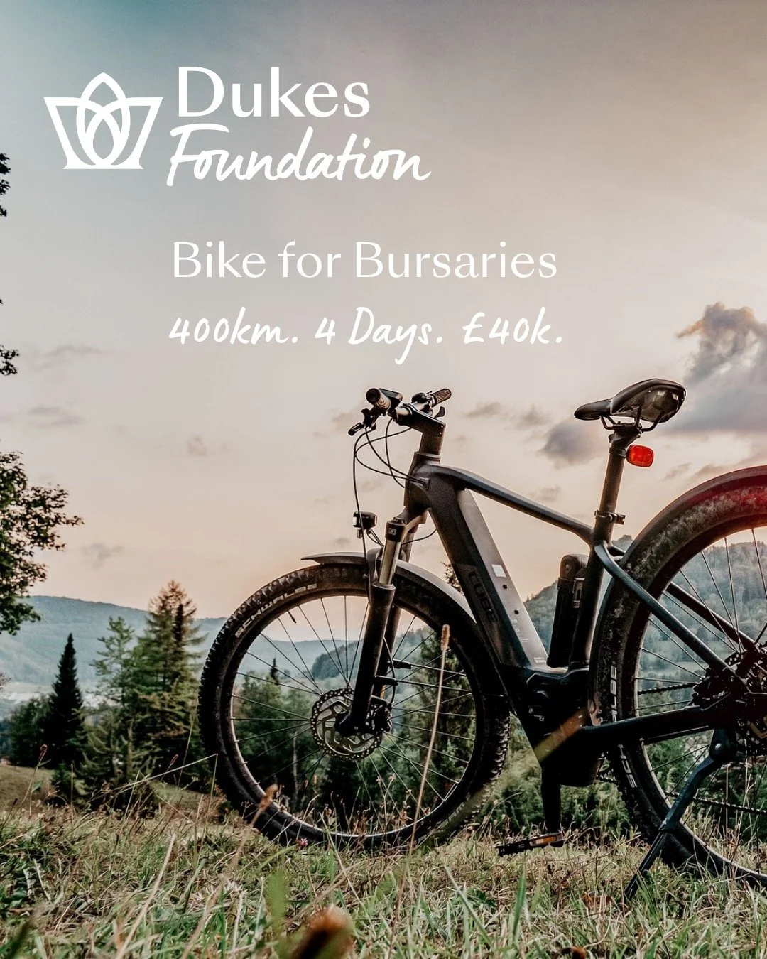 David Goodhew, Managing Director of Dukes Education and Trustee of the Dukes Foundation, is "getting on his bike for bursaries".

David has long been passionate about widening access to life-changing education and the advancement of social 