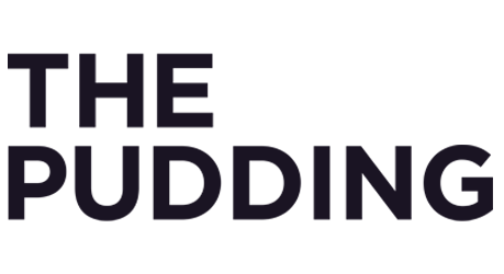 Text reading "THE PUDDING" on a black background.