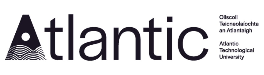 Logo of Atlantic Technical University, featuring the word 'Atlantic' with stylized wave and triangle design, and the full name in smaller text.