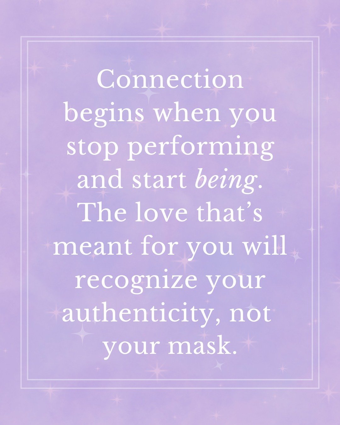 Connection doesn&rsquo;t require perfection&mdash;just presence👁️&zwj;🗨️ Let go of the mask and let the right ones find you.