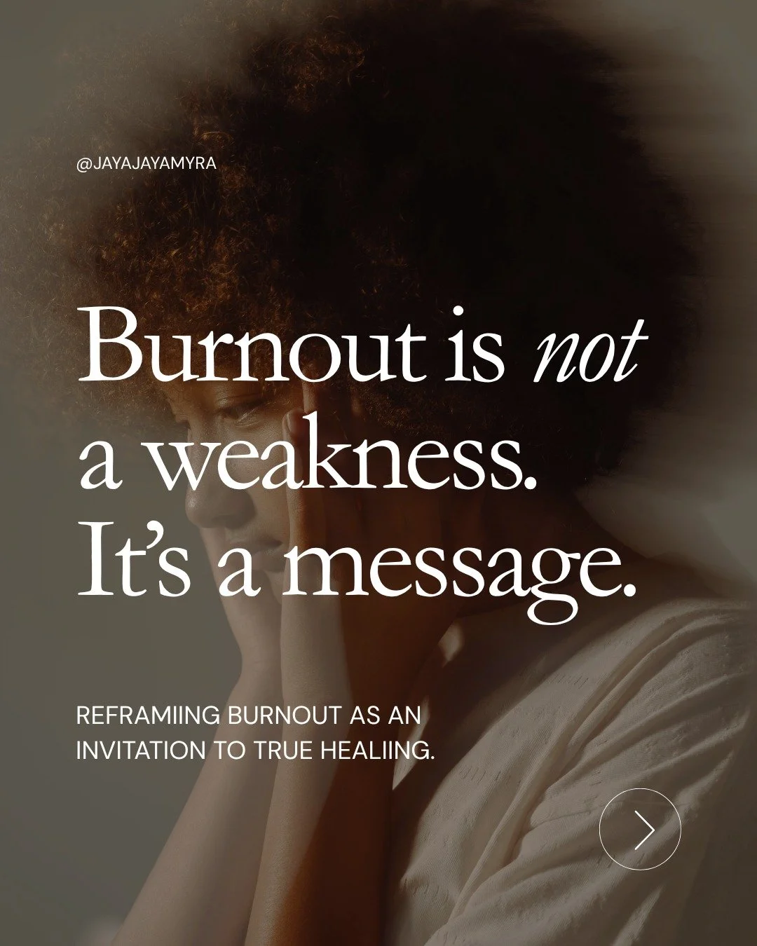 Most people see burnout as the end of the road&hellip; but what if it&rsquo;s actually a redirection?

Burnout isn&rsquo;t a sign that you&rsquo;ve failed. It&rsquo;s your mind, body and spirit sending a message:
🔹 Slow down.
🔹 Come home to yoursel