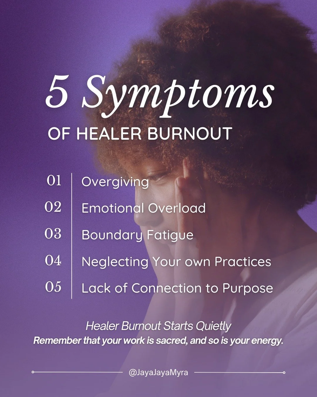 Healer burnout rarely announces itself loudly. 

It doesn&rsquo;t always look like exhaustion, resentment, or wanting to quit. More often, it shows up quietly, in the ways you give, hold and carry far more than anyone ever sees.

Overgiving without r