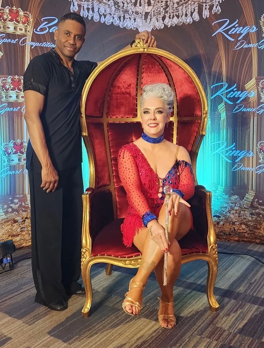 Some photos from my recent dance competition @kingsballdancecomp with @emmanuelpierreantoine @epadancestudionyc, and yes, we SLAYED!!! 

🥇 First place championship, scholarship and single dances! 💃💃💃🔥🔥🔥 

@designs_by_ola your dresses always ma