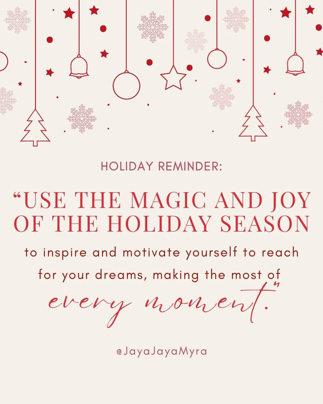 The holiday season carries a unique kind of magic ✨ &hearts;️

It can be found in the lights, the traditions, the celebrations, and, most importantly, in the possibility it awakens within us.

This time of year invites you to dream again.
To reflect 