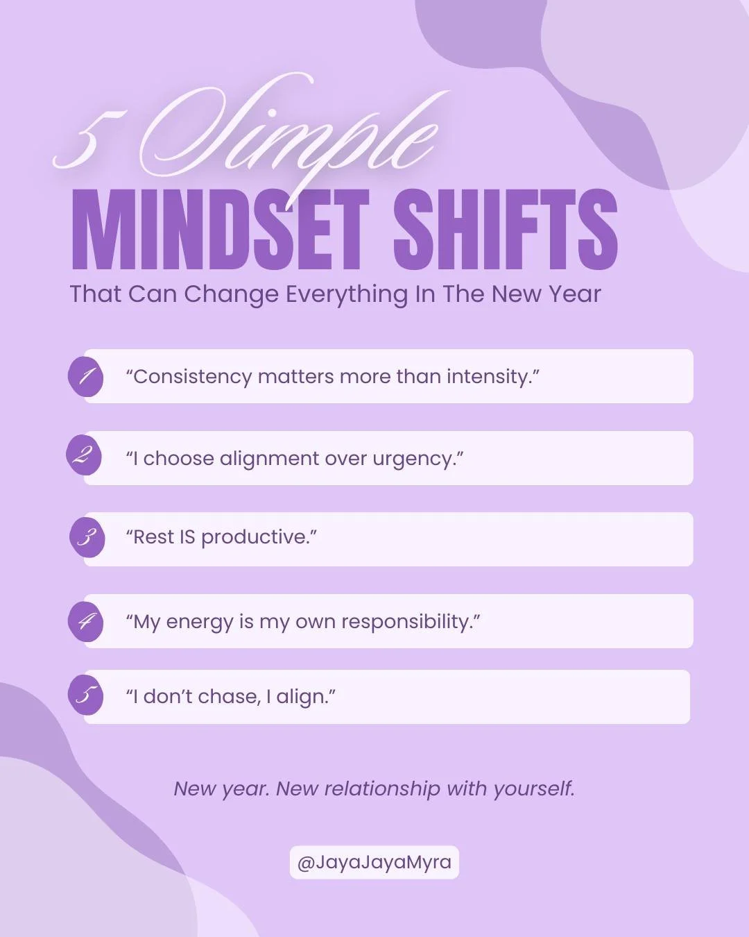 A new year doesn&rsquo;t require a new version of you. 

It should never be "new year, new me."

Instead, a new year asks for a polished and refined relationship with how you move through life.

Most change doesn&rsquo;t come from doing mor