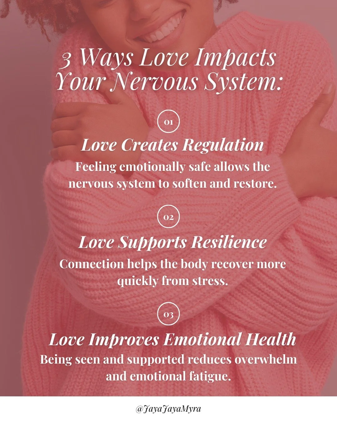 People think love is exclusive to the heart. But it's actually something the whole body experiences. 🩷
 
When love feels safe, consistent and supportive, the nervous system can move out of survival mode and into regulation mode. That&rsquo;s when he