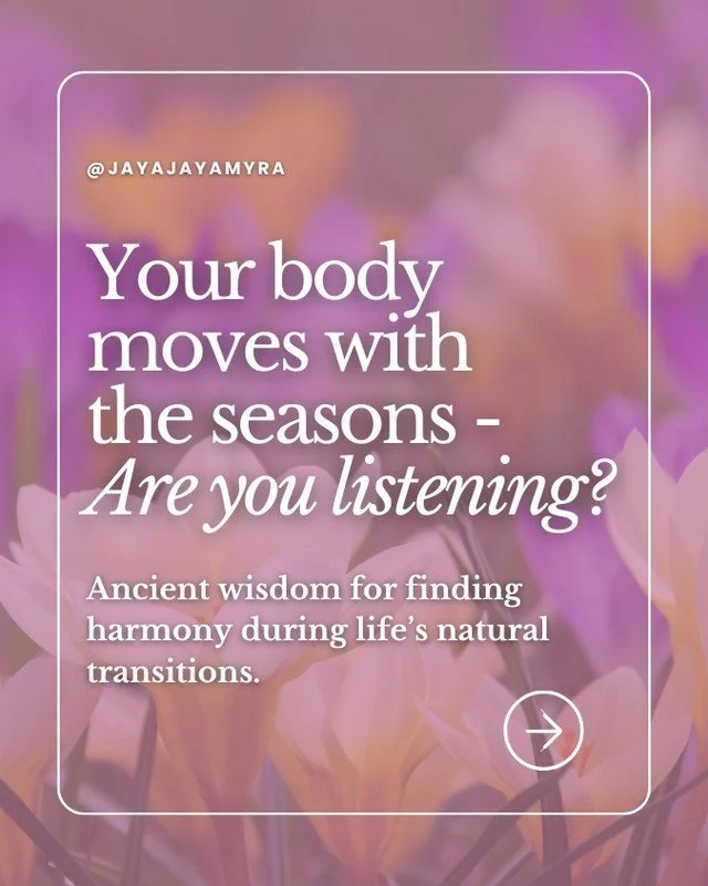 Seasonal transitions are beginning to happen all around you... But have you noticed that they are also happening within you? 💜 🌱

In both Ayurveda and TCM, spring is a powerful turning point. Energy begins to rise, the body shifts out of winter&rsq