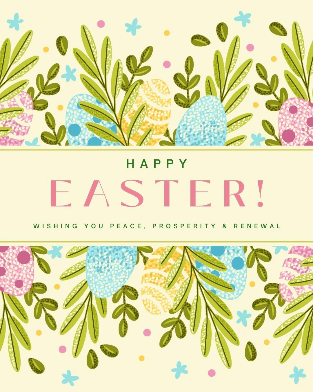 Happy Easter! 🌸🐣💛🐇

This season is a beautiful invitation to slow down, open your heart and welcome new beginnings in your health, your relationships and the meaningful work you are here to do in the world.

Wishing you a day filled with peace, p