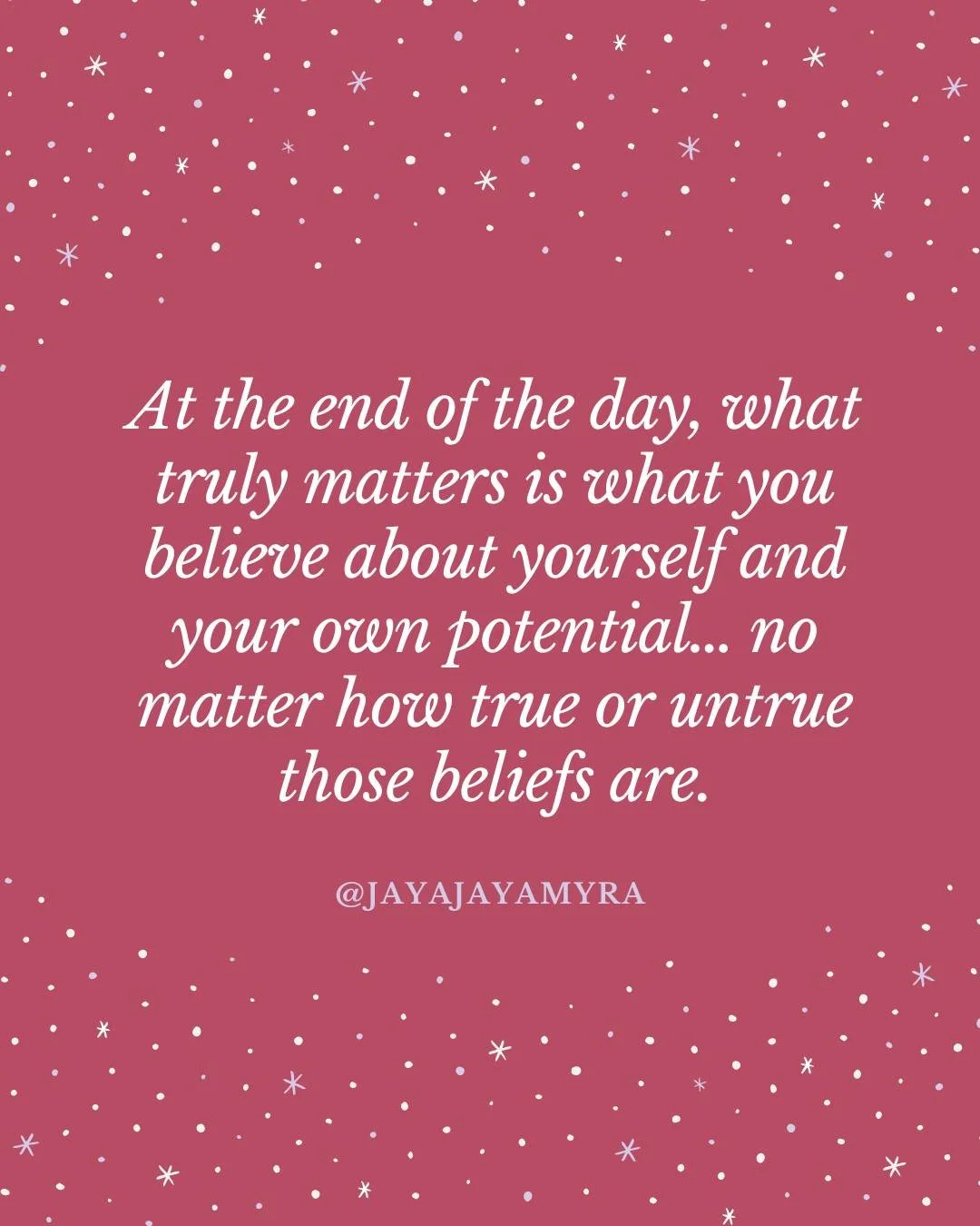 Read that again, because it is one of the most important things that can help you understand why your life looks the way it does right now! ☝️

Do not think of your beliefs about yourself as passive observations. Instead, identify them as active forc
