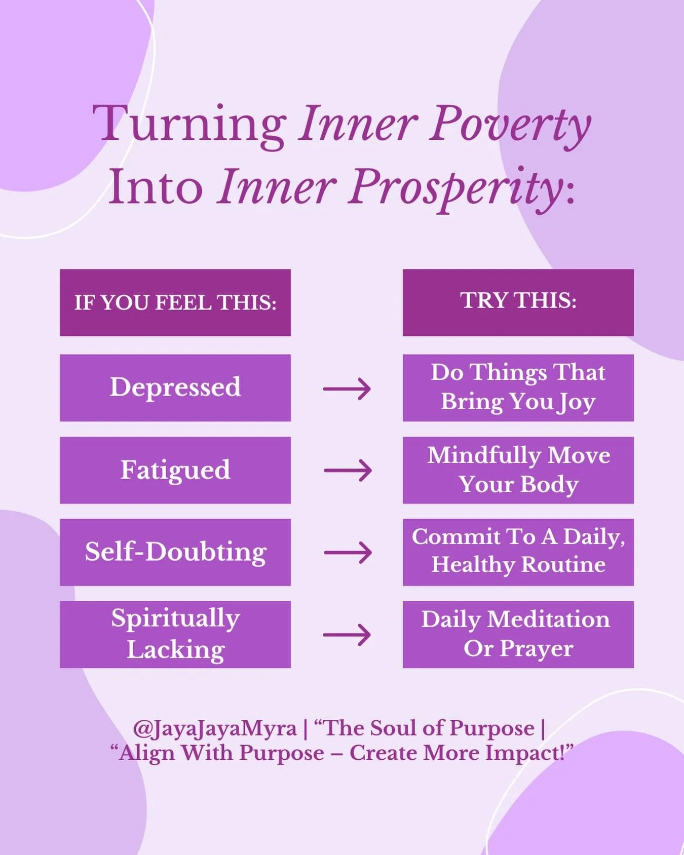 Turning inner poverty into inner prosperity starts with one small, intentional act at a time. 🌟💜

Before we dive in, you first have to know what exactly Inner Prosperity and Inner Poverty are&hellip; 

Inner poverty happens when you drop below the 