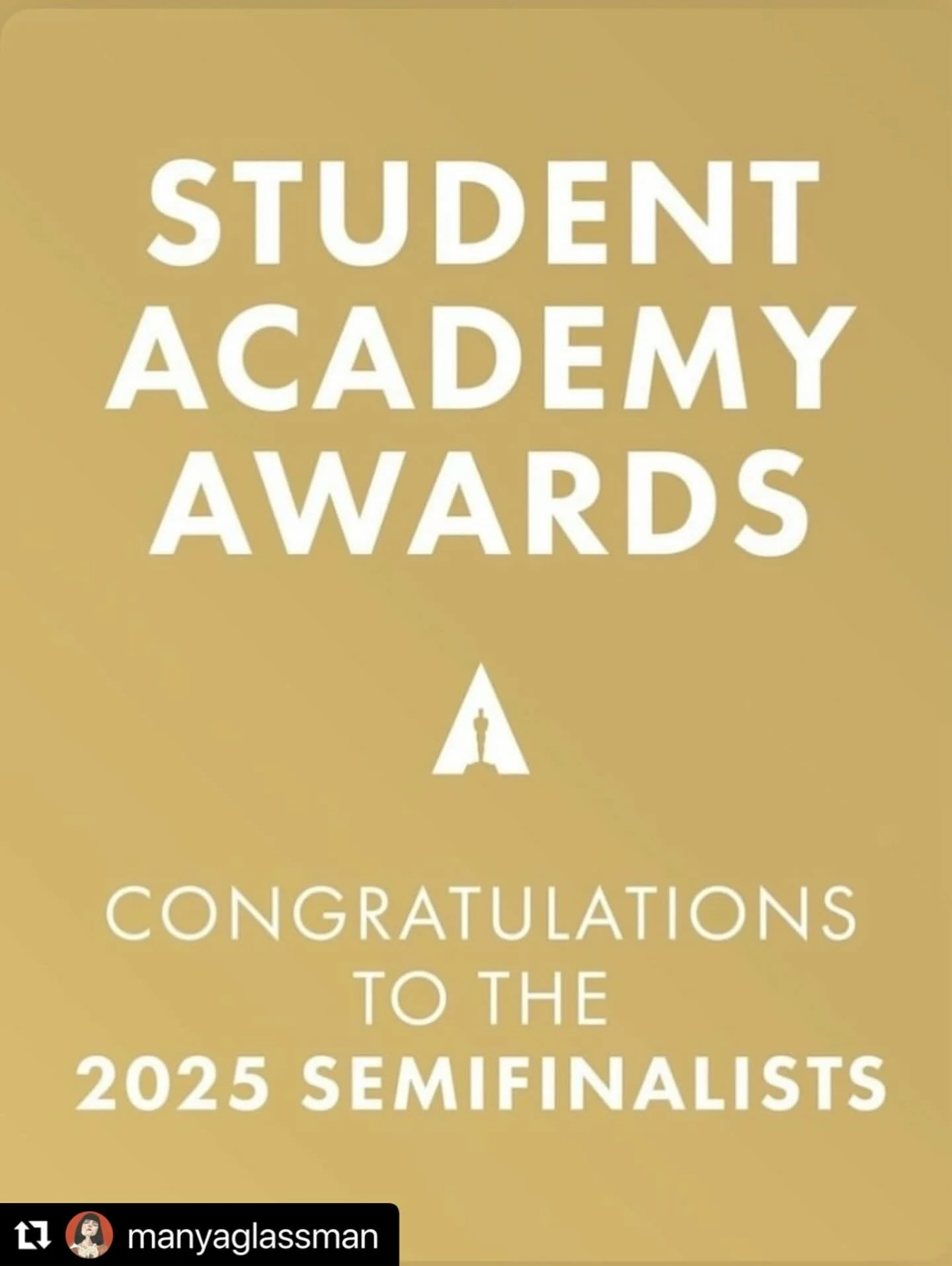 &bull; wow wow wow the hype around @howilearnedtodie continues! Not only did it go to Tribeca &amp; win an award, but now the film &amp; Manya are semi finalists for a student Academy Award! Congrats @manyaglassman &amp; team!&bull;
.
#academyawards 