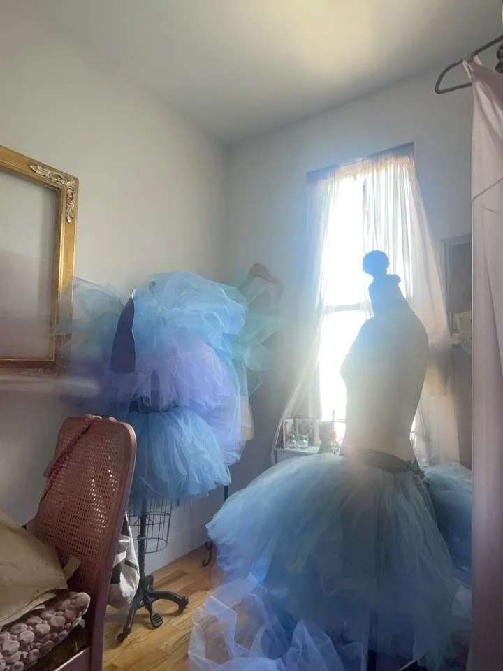 &bull;a peek behind the scenes of some of the work that is going into creating a fleet of tutus for @mmcdancedept for their upcoming season&bull;
.
#tutus #somanytutus #tulleeverywhere #ombredye