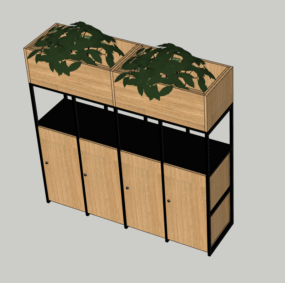 Medium with high lockers in oak