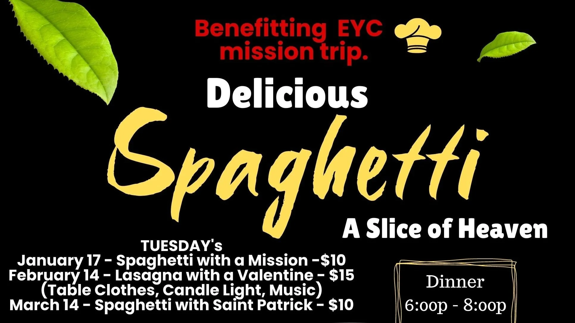Spaghetti Dinner: Jan. 17