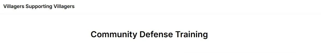 Mar. 1: Community Defense Training