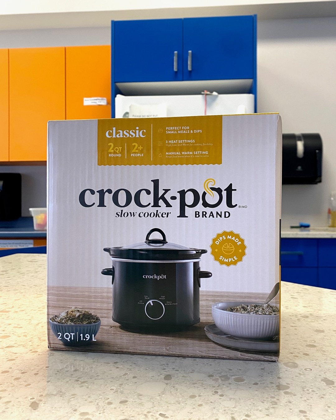 One of 12 crockpots generously donated by Harris Home Hardware, pictured in our dining area.