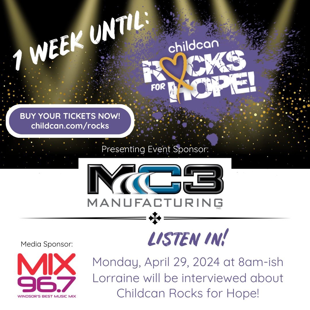 JUST ONE WEEK until WE ROCK!!! We are SO excited! Still don't know what all the fuss is about? Tune in to Mix 96.7 tomorrow morning around 8am to hear Lorraine as she's interviewed about all things Rocks! 

We are so grateful to all our sponsors, esp