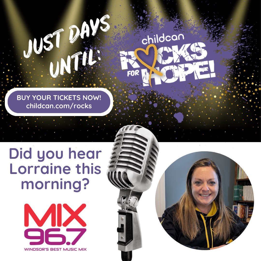 Did you hear Lorraine this morning? If you missed it, see the link in our bio. So grateful to @themix967 for their support of Childcan Rocks for Hope. Hope to see you there too!