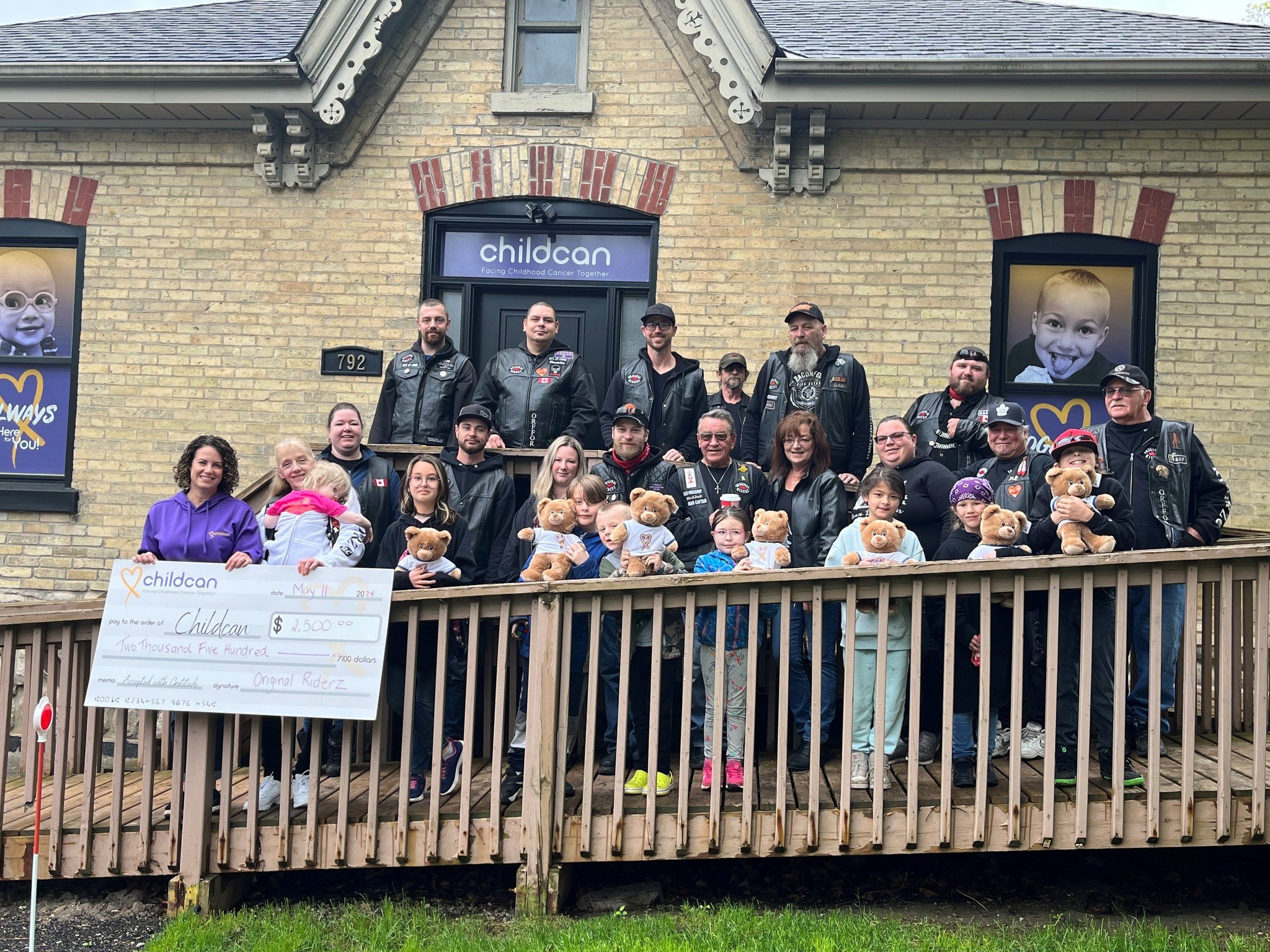 Well, the weather wasn't quite what we were hoping for on Saturday morning, but the @originalriderzrc stopped by our office and brought some sunshine to our hearts. We are so grateful for their ongoing loyal support. We are #FacingChildhoodCancerToge